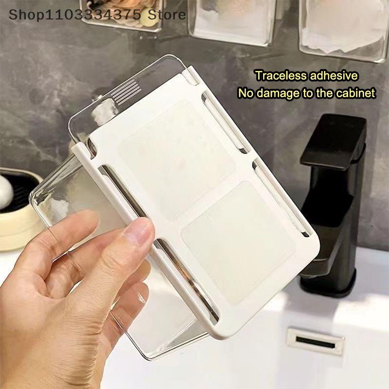 Transparent Cartoon Pull-out Storage Box Bathroom Bathroom Cabinet Mirror Cabinet Under The Storage Box Cotton Swabs Cotton Pads