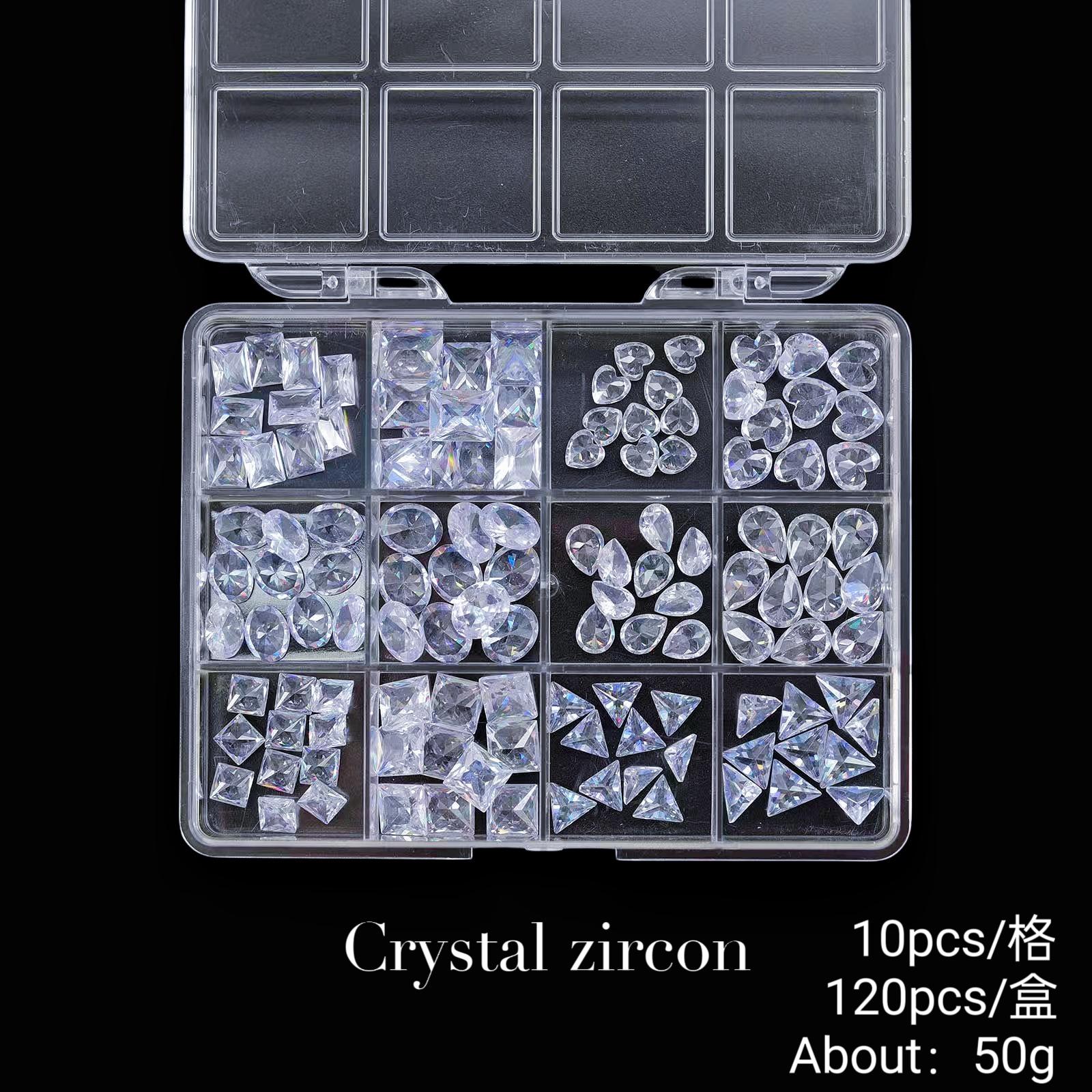 

Набор украшений для дизайна ногтей из 12 сеток со стразами для дизайна ногтей с плоским дном и бриллиантами особой формы 12 grid square box