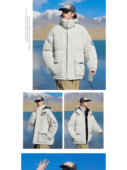 Men's Thickened Hooded Cotton Winter Jacket for Outdoor and Workwear 2025
