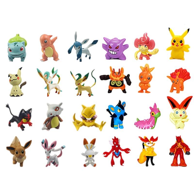 Figure Set 24 Pack Interactive Toys Kids Ages 3+ Animated Character Collection Set PVC 2-4cm Multicolor