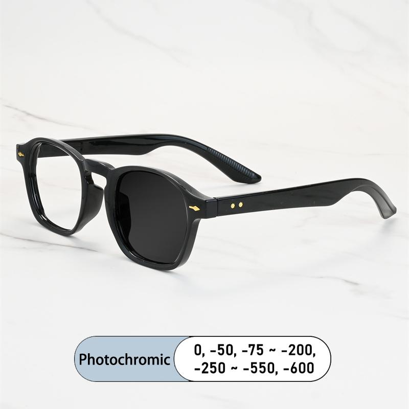 Vintage Rivet Frame Myopia Glasses Prescription Photochromic Anti Blue Light Women Eyewear Short Sight
