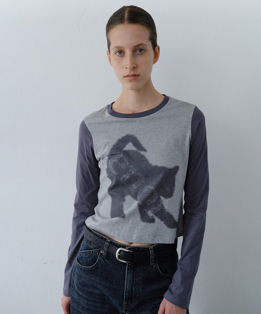 EN OR Enor Cat Crop T-Shirt - Gray