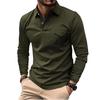Spring/Autumn New Arrival Men's Long-Sleeved Polo Shirt Casual Collared Sports Polo Shirt Solid Colour Top
