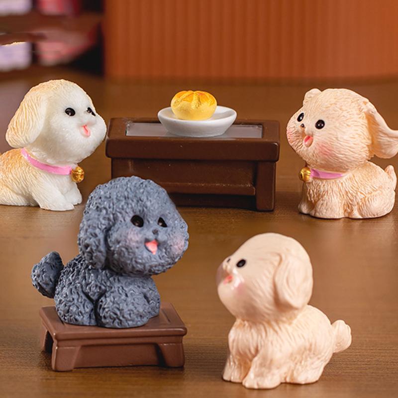 Cute Resin Mini Dog Puppy Animal Miniature Figure Home Ornament For Fairy Garden Micro Landscape Kawaii Potted Decorations