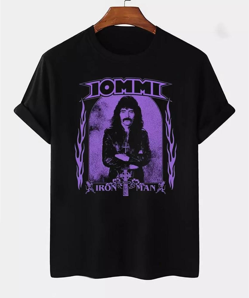 Camicia Unisex Vintage Tony Iommi Viola Manica Corta Cotone Nero S-234XL MM13... Magliette unisex
