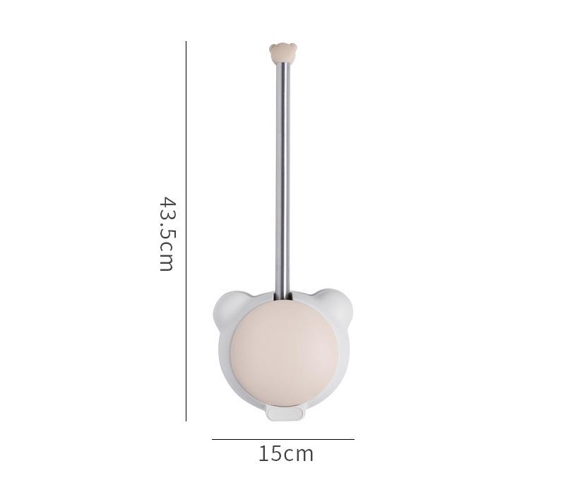 Bear toilet brush wall mounted non perforated bathroom with no dead corners, toilet cleaning brush with cover