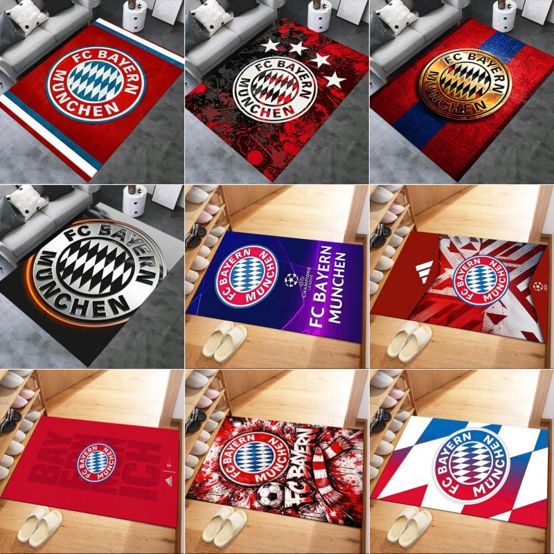 FC Bayern München Logo Teppich Rot Grund Weiß Blau Streifen Druck Rutschfest Rechteckige Bodenmatte Fußballfan Wohnzimmer Schlafzimmer Dekor Teppich
