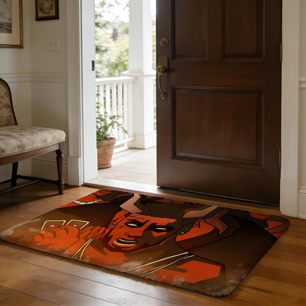 Floor Mat Soft Flannel Rug Non Slip Absorbent Mat for Bathroom Bedroom Home Decor A Anuel AA Rapper Hip Hop Singer Anmie