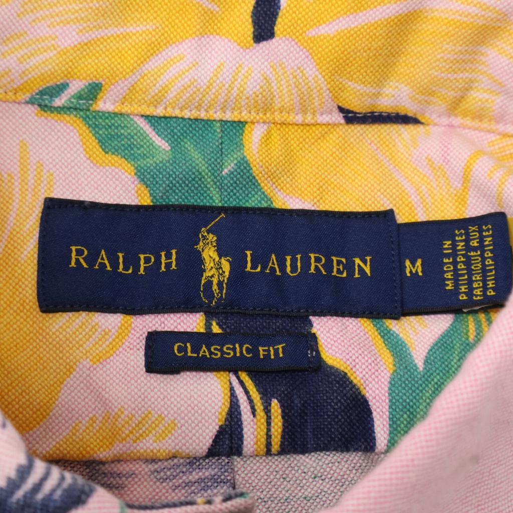 Ralph Lauren Classic Fit Pink Hibiscus Button-Down Shirt tops M pinkUsed