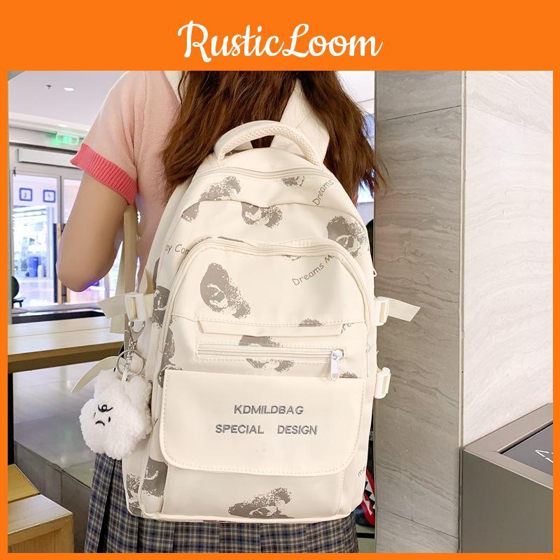 Japanese Style School Bag For Girls Cute And Casual Spacious Nylon Backpack