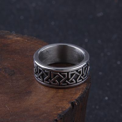 Vintage Stainless Steel Viking Classic Celtic Knot Ring for Men Women Rotatable Fidget Anxiety Spinner Rings