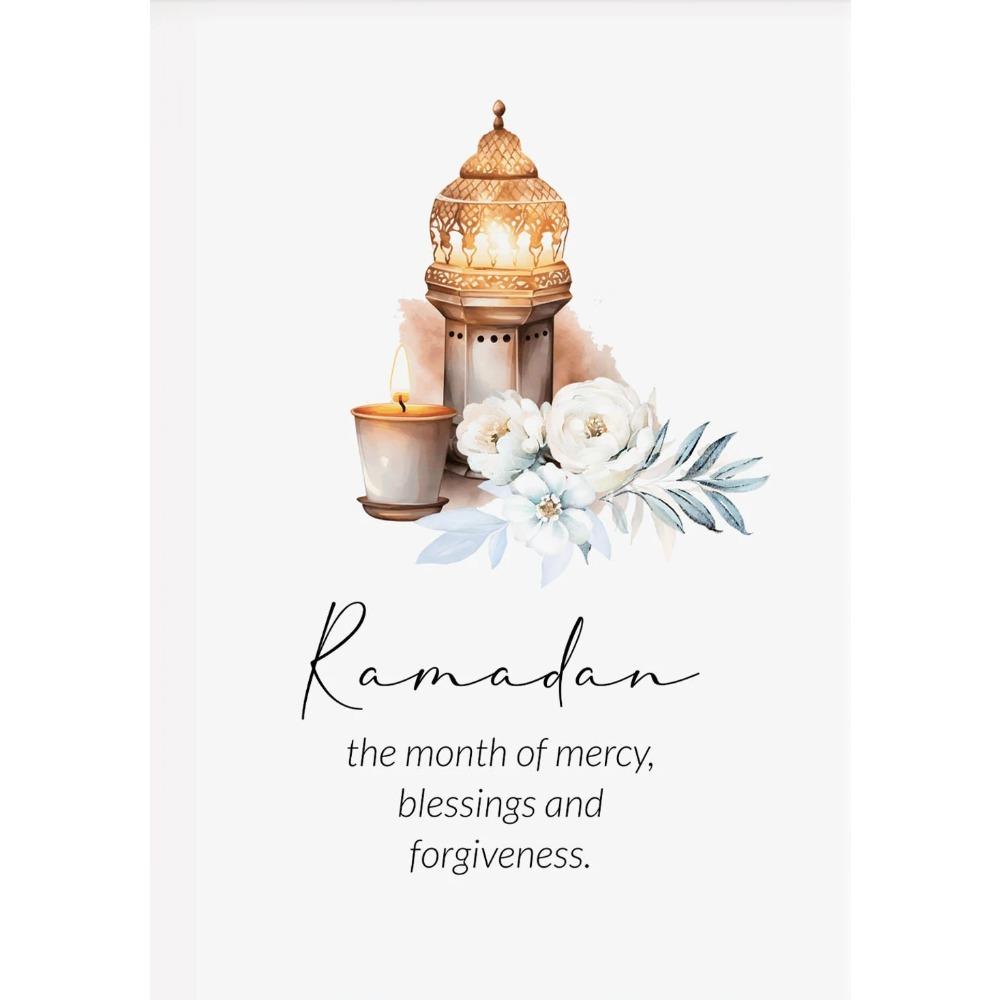 Ramadan Mubarak Decor Canvas Painting Ramadan Blessing Gift Eid Wall Art Decoration Poster Home Bedroom Living Room Decoration