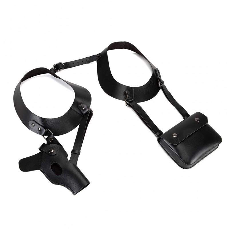 Tactical Chest Holster Universal Underarm Gun Leather Bag Cosplay Film Stage Outdoor Riding