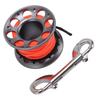15m Cable Scuba Diving Reel Aviation Aluminum Diving Line Reel with Double Ended Hook for Outdoor Boating Marine