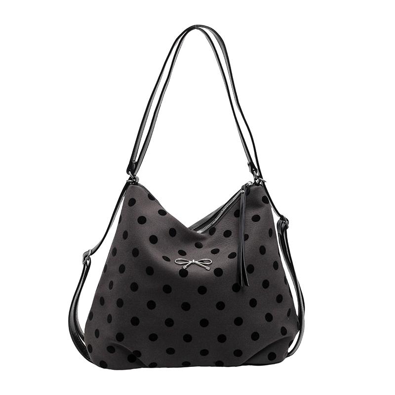 

Сумка-тоут с бантом, женская сумка через плечо с принтом в горошек, большая вместимость, рюкзак