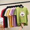 2025 Sommer Lässig locker Studenten T-Shirt junges Mädchen T-Shirts Harajuku niedlicher Cartoon-Druck Kurzarm T-Shirts Damen Y2k Tops