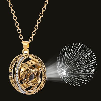 Projectie Ketting 100 Talen Ik Hou Van Jou Hanger Sieraden Voor Vriendin Vrouw Geliefde Koppel Creatieve Romantische Kettingen Cadeaus