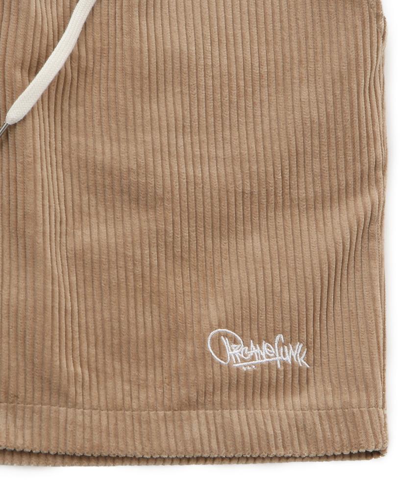 ARCANE FUNK Corduroy Logo Half Pants Camel