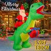 5.9FT LED Light Inflatable Yard Decor Santa Claus Ride Dinosaur Gift Box Toy Xmas Supplies Ornaments Christmas Holiday Gift