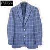 BARBA Silk X Linen Blend Check 3B Jacket/Blouser Jacket 44 blueUsed