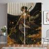 Genshin Curtains Child Room Blackout Curtain for Room 2 Panel Home Interior Curtains Halloween Decoration Shades Partition