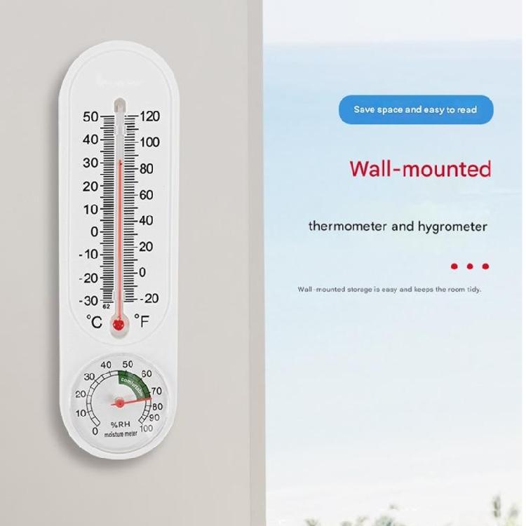 Wall Mountable Indoor Climate Measurement Device With Analog Thermometers Hygrometer For Home Office Temperature Control