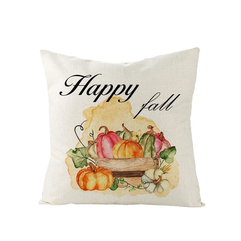 APolyester Pillowcase New Autumn Pumpkin Print Sofa Pillow Cushion Home Cushion