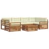 Outdoor Sofa Set with Cushions 7 Pcs Natural and Cream