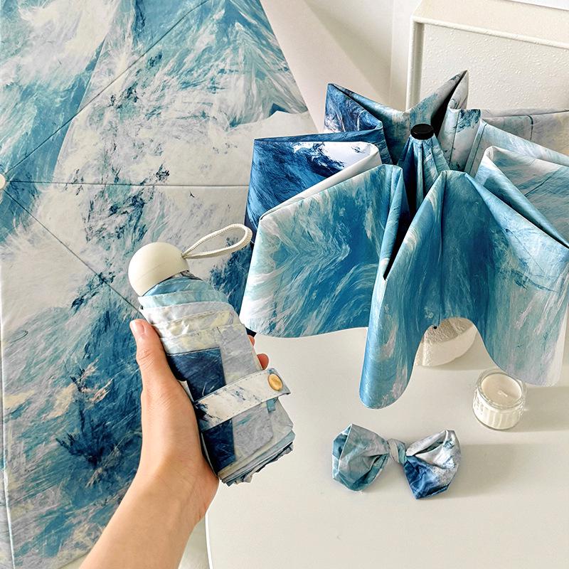 Świeży Styl Przenośny Mini Automatyczny Składany Parasol Damski z Ochroną Przeciwsłoneczną i UV