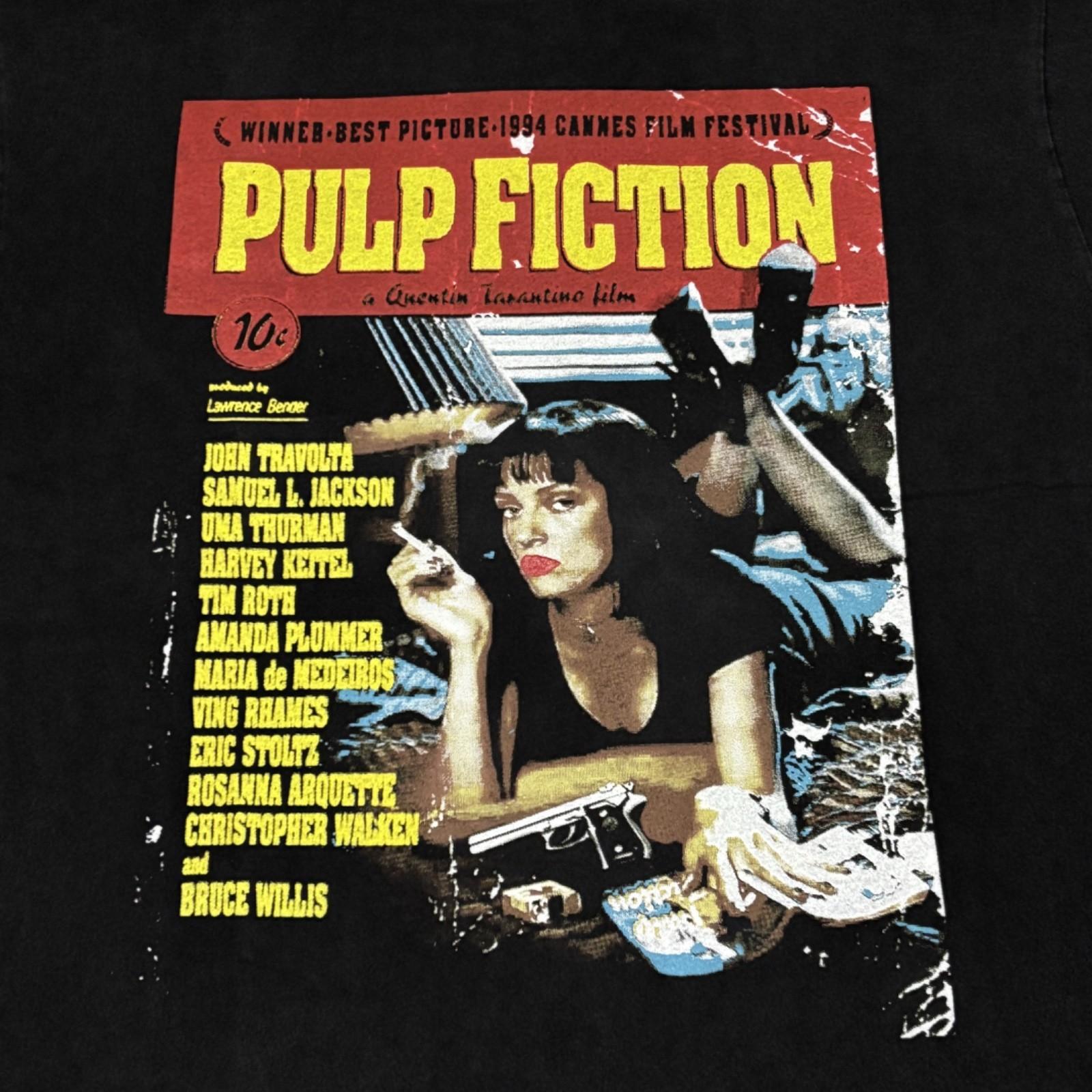 PULP FICTION 1994 Vintage 90s Movie Uma Thurman Sz.L Single Stitch Shirt REPRINT XL