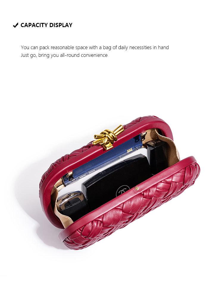 Borsa a mano intrecciata versatile da donna 2025: Elegante Pochette e Borsa a Tracolla con Catena per Banchetti, Serate e Altro