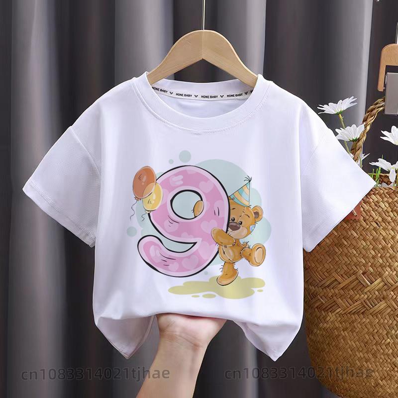 Cartoon Bear Birthday T-shirt Wild T-shirt Girl Party T-shirt Bear Theme Boy Top