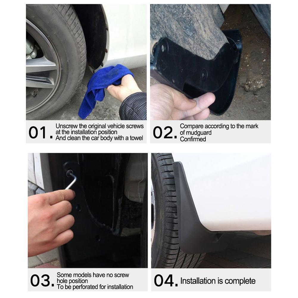 Mud Flaps Mudguard 4pcs Parts Replacement Vehicle Accessories Deluxe Front&Rear Molded For Kia Rio 11-14 Brand New China Mainland