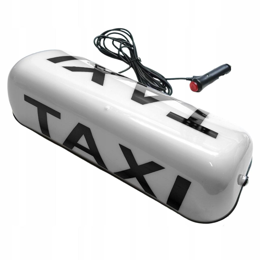 Lampada Taxi LED Bianca Con Scritta Gallo Su Magnete Spina Accendisigari