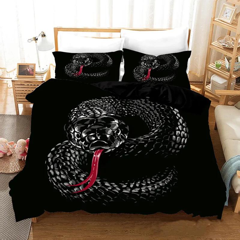 Comforter Snake Bedding Set Reptile Wild Animal Comforter Queen Size For Kids Adults Bedroom Room Decor