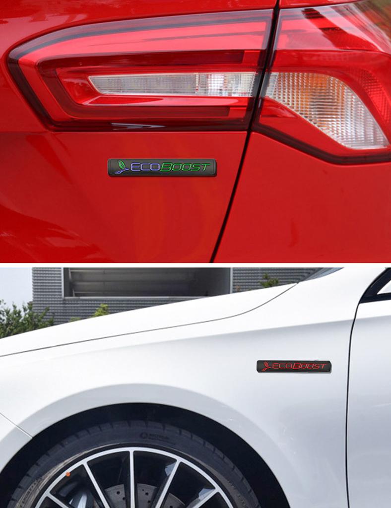 3D Ecoboost Engine for Focus 3 4 Fiesta Kuga Escape Mondeo Edge Ecosport S-MAX Car Hood Fender Trunk Rear Bonnet Nameplate Decal Emblem Badge Sticker