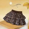 Women's Ruffled Leopard Print Fluffy Mini Skirt