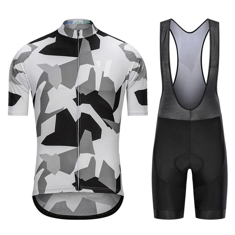Men Women Cycling Jersey Bib Shorts Set Breathable Mountain Road Bike Outfit