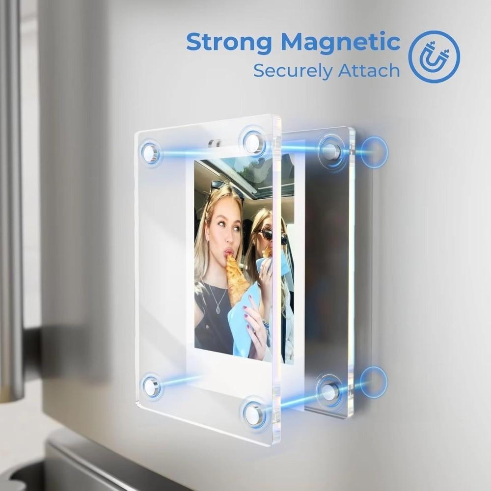 Double Sided Fridge Magnetic Photo Frame Transparent Fridge Photo Frame Refrigerator Display