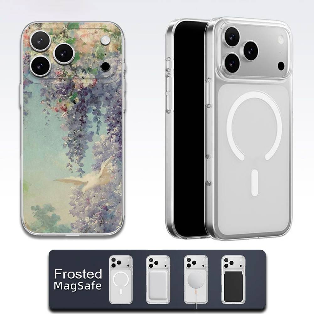 

C-Клод Моне Сад Картина Чехол для Телефона Для iPhone 17,16,15,14,13,12,11,Pro,Max,Plus,E,Air,Mini Magsafe Прозрачный iPhone14