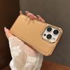 Luxury Solid Color Lychee Leather Plating Border Soft Phone Case For iPhone 17 Pro Max 15 XR 11 12 13 14 16 Pro Max Back Cover