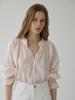 MOMET Vin Smoke Frill Blouse Pink