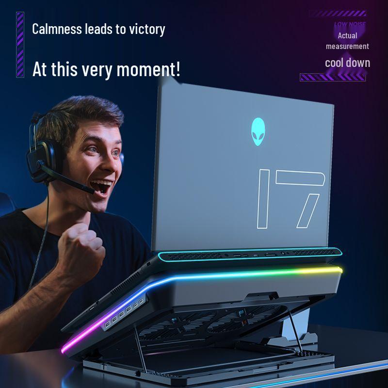 Gaming Laptop Cooling Stand with Silent Air-Cooled Fan for Efficient Heat Dissipation