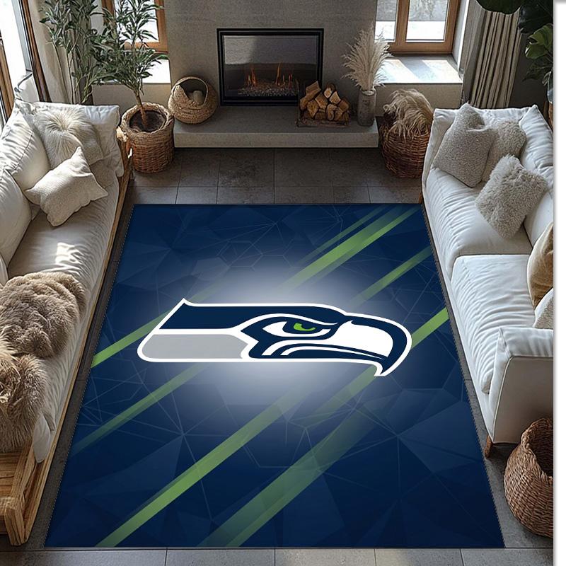 Tappeto in Velluto Cristallo Seattle Seahawks Morbido Anti?Tappetino Antiscivolo Comodo per Casa Soggiorno Camera da Letto Tappeto Decorativo