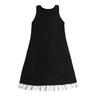 Vestito Estivo da Donna con Tasche Laterali Bordo in Pizzo Linea ad A Senza Maniche Girocollo Monocolore Mini Abito Estivo Corto per Spiaggia Appuntamenti Uso Quotidiano