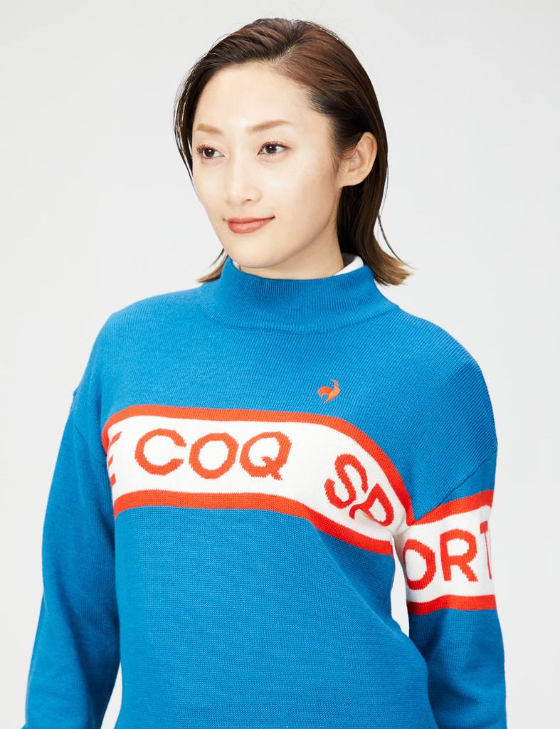 Le Coq Sportif Golf 2022 Washable Golf BL00 Japanese Size S Fall/Winter Model Sweater, Cute, Women's, (Blue),