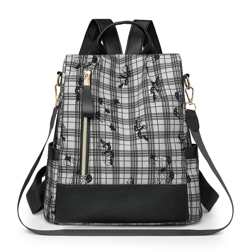 

Женский рюкзак с принтом, ПУ рюкзак, противокражный, многофункциональная сумка через плечо чёрный