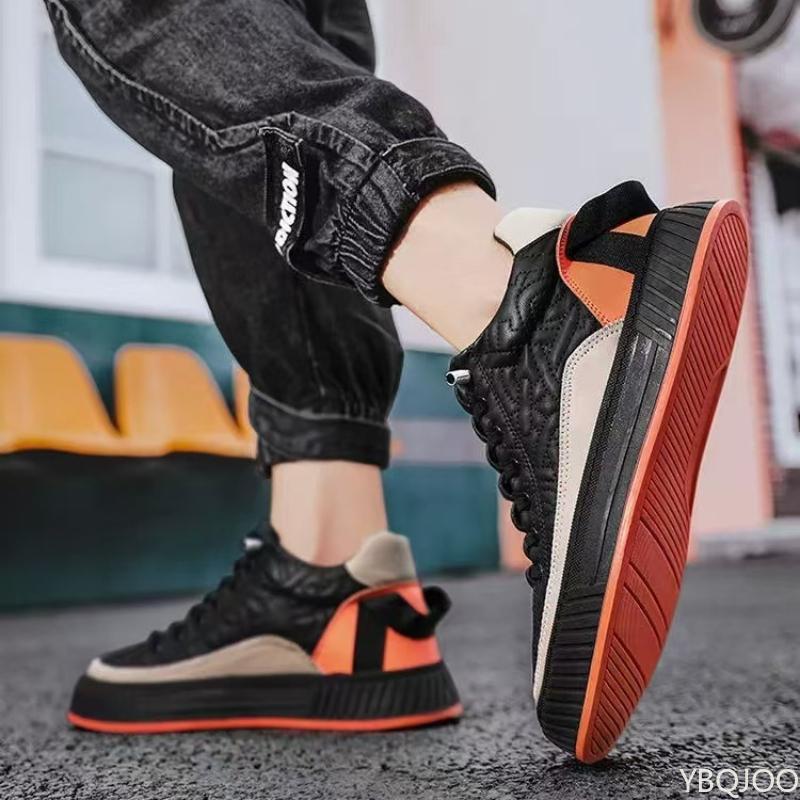 New Men's Waterproof Thick Sole Height Increasing Casual Board Shoes Solid Colod Simple Comfortable Versatile Sports Shoes