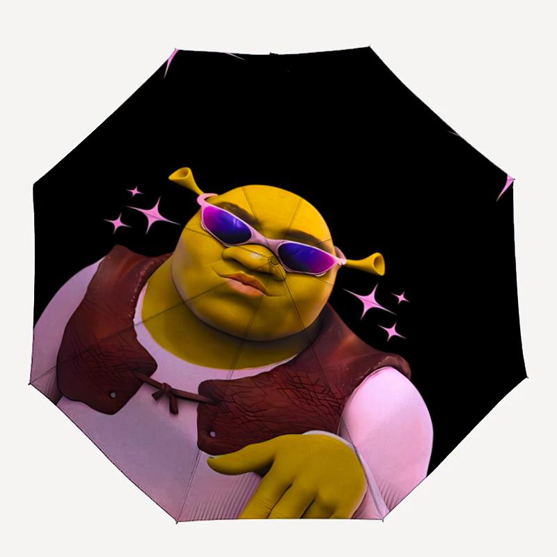 Shrek Theme Automatic Umbrella, Lightweight & Portable, 8 Rib, Perfect for Outdoor Travel, Birthdays, Christmas, Gifts.