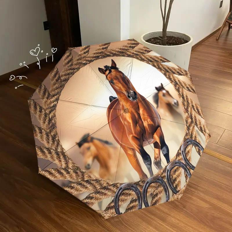 1pc Horse Rope Themed High-quality Umbrella,Automatic Opening and Closing Umbrella,Multi-functional Umbrella G0811319